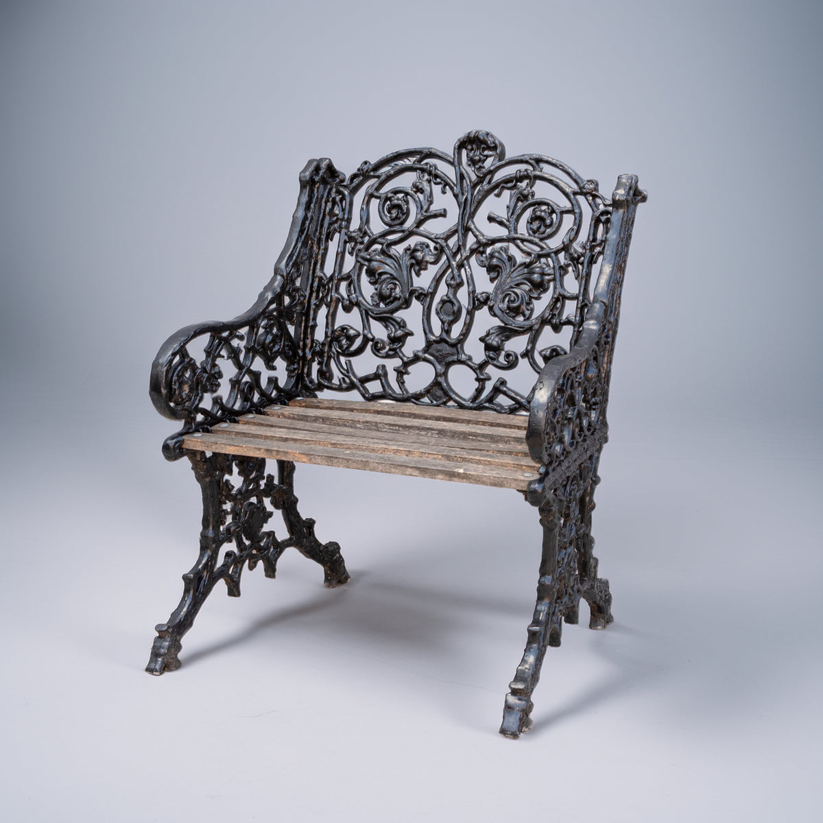 Reclaimed Coalbrookdale Style Garden Throne Chair with Arms | The Architectural Forum