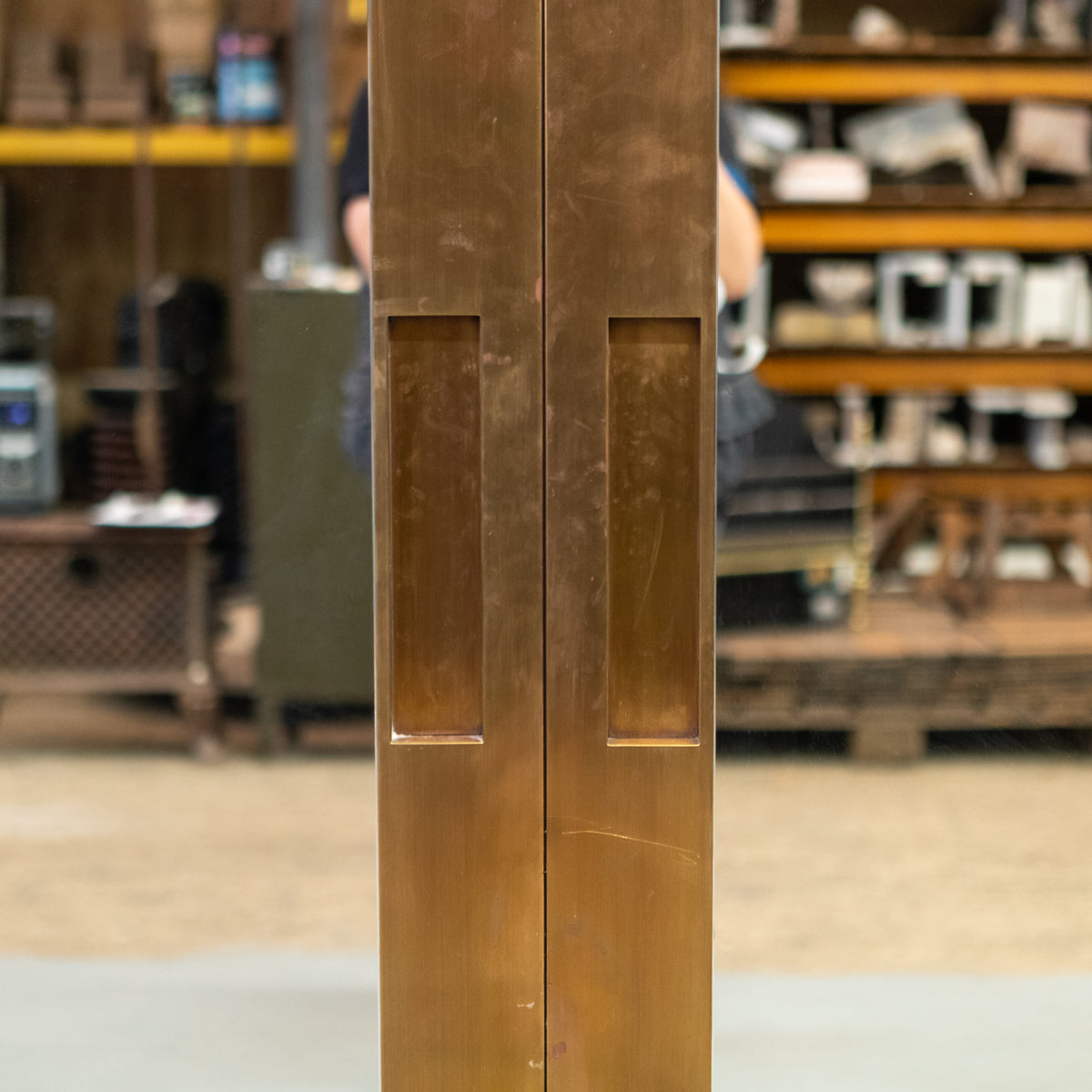 Large Bookmatched Walnut Mirrored Pocket Doors | The Architectural Forum