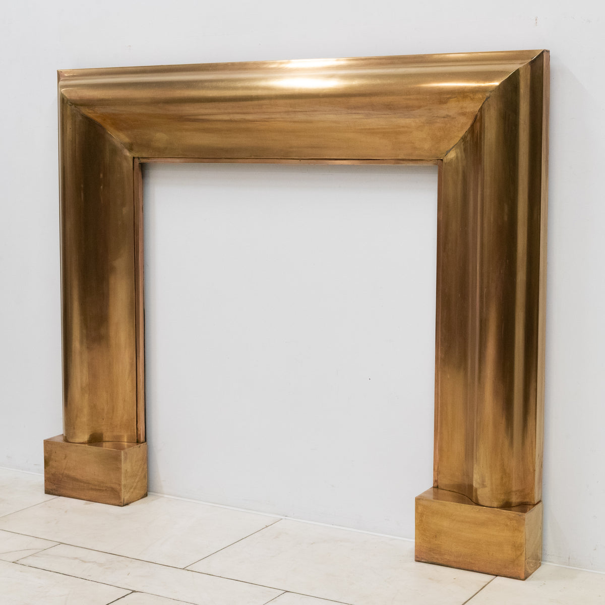 Reclaimed Art Deco Style Brass Bolection Fireplace Surround | Mid Century