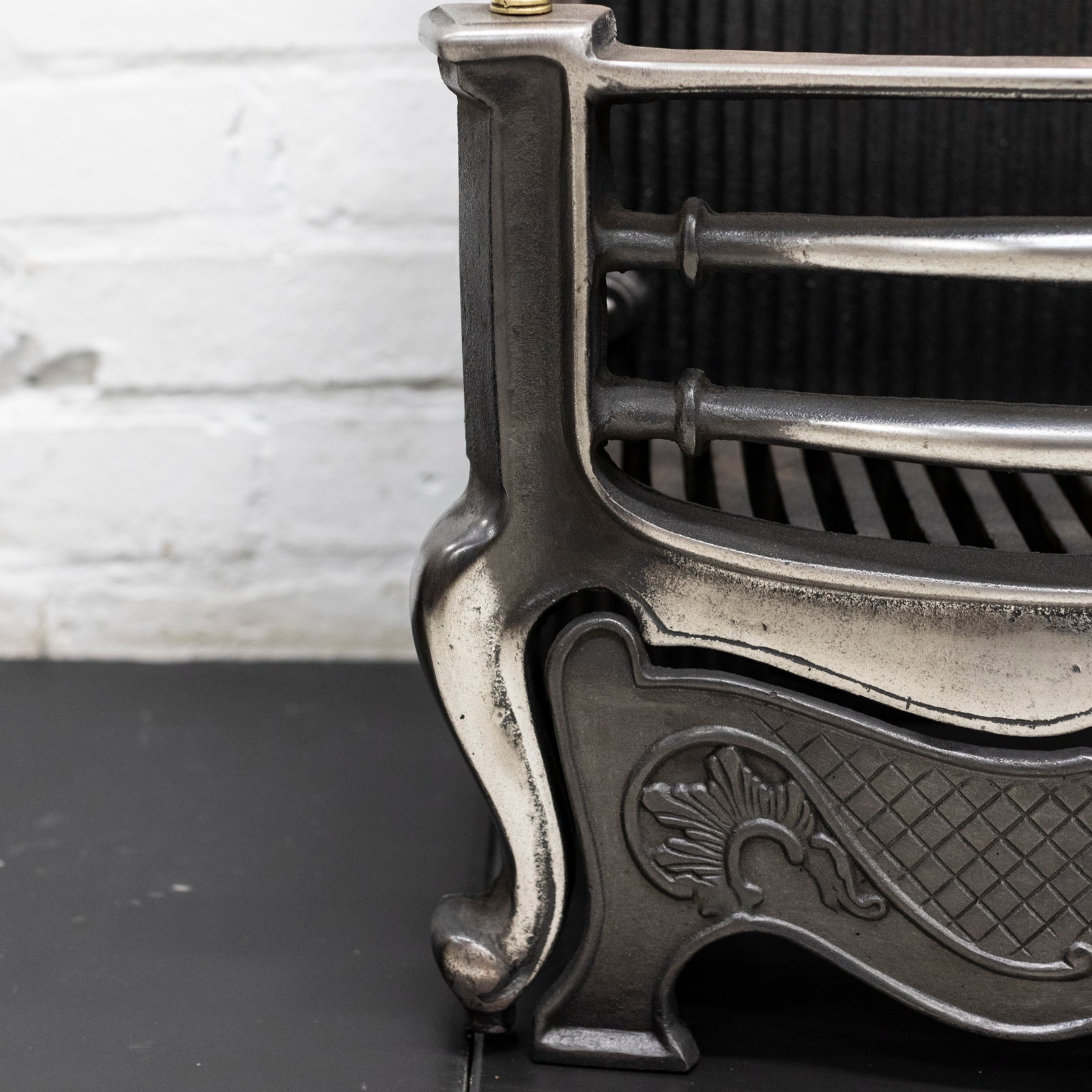 Reclaimed Cast Iron Fire Basket with Finials | The Architectural Forum