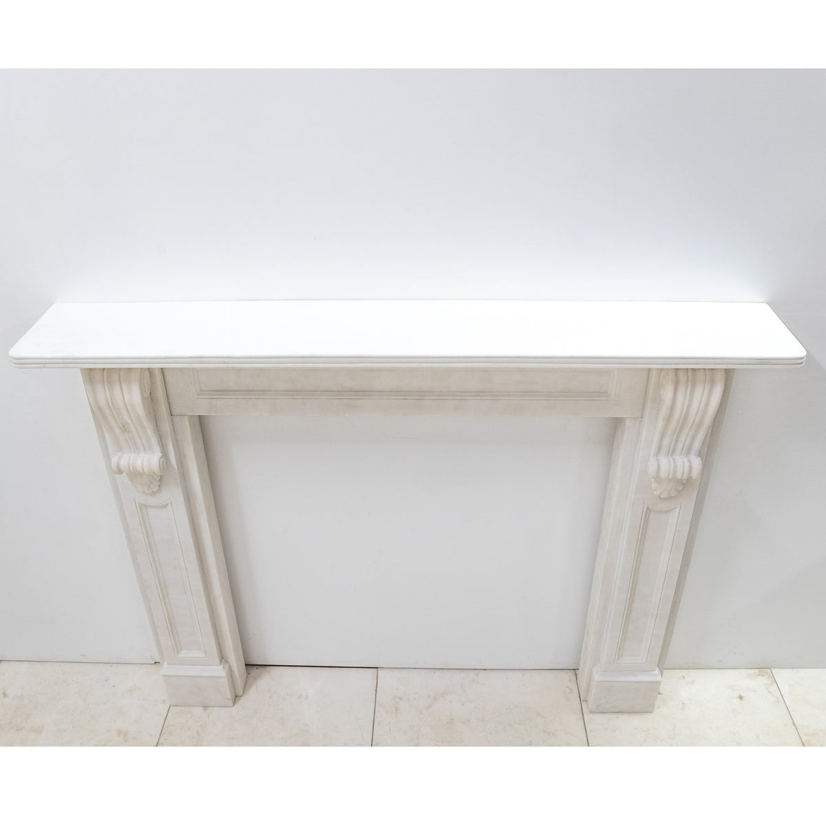 Reclaimed Statuary Marble Victorian Style Chimneypiece with Corbels