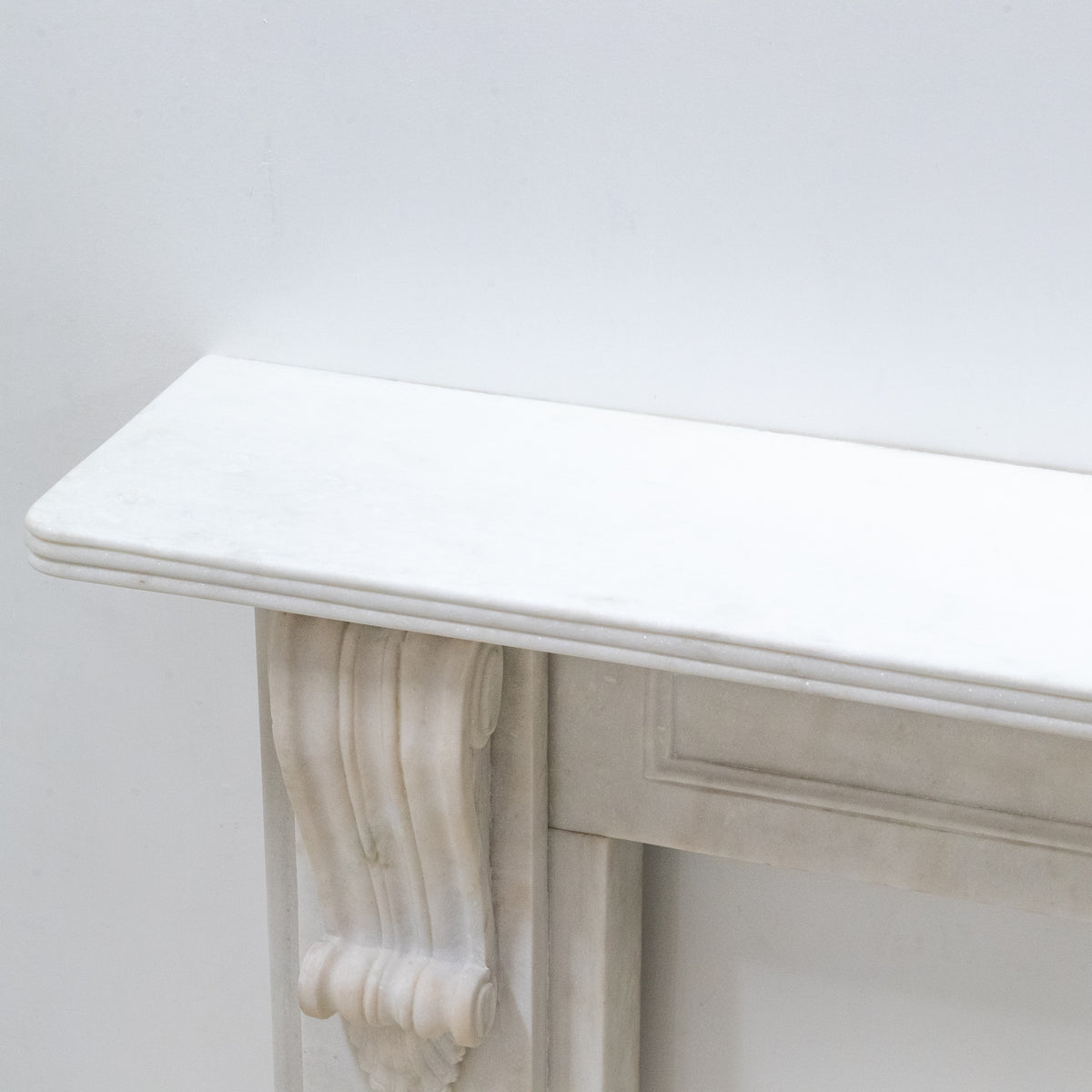 Reclaimed Statuary Marble Victorian Style Chimneypiece with Corbels