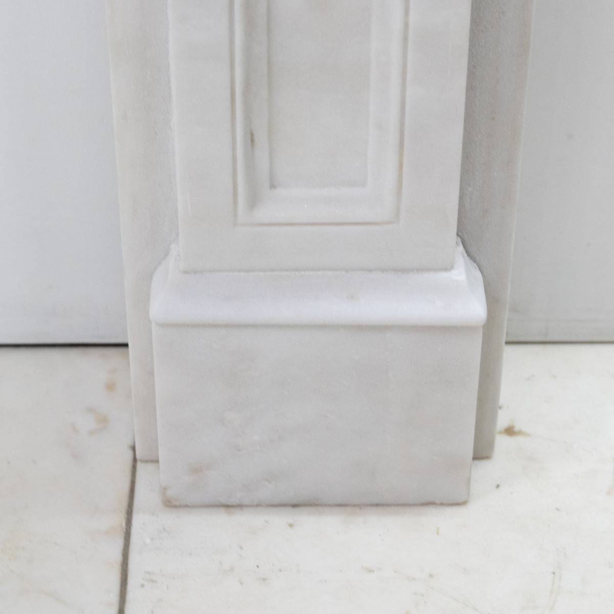 Reclaimed Statuary Marble Victorian Style Chimneypiece with Corbels