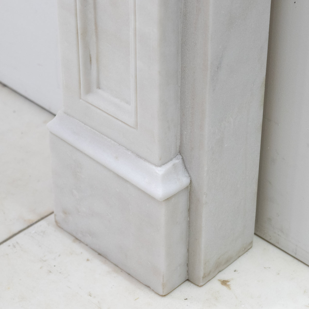 Reclaimed Statuary Marble Victorian Style Chimneypiece with Corbels