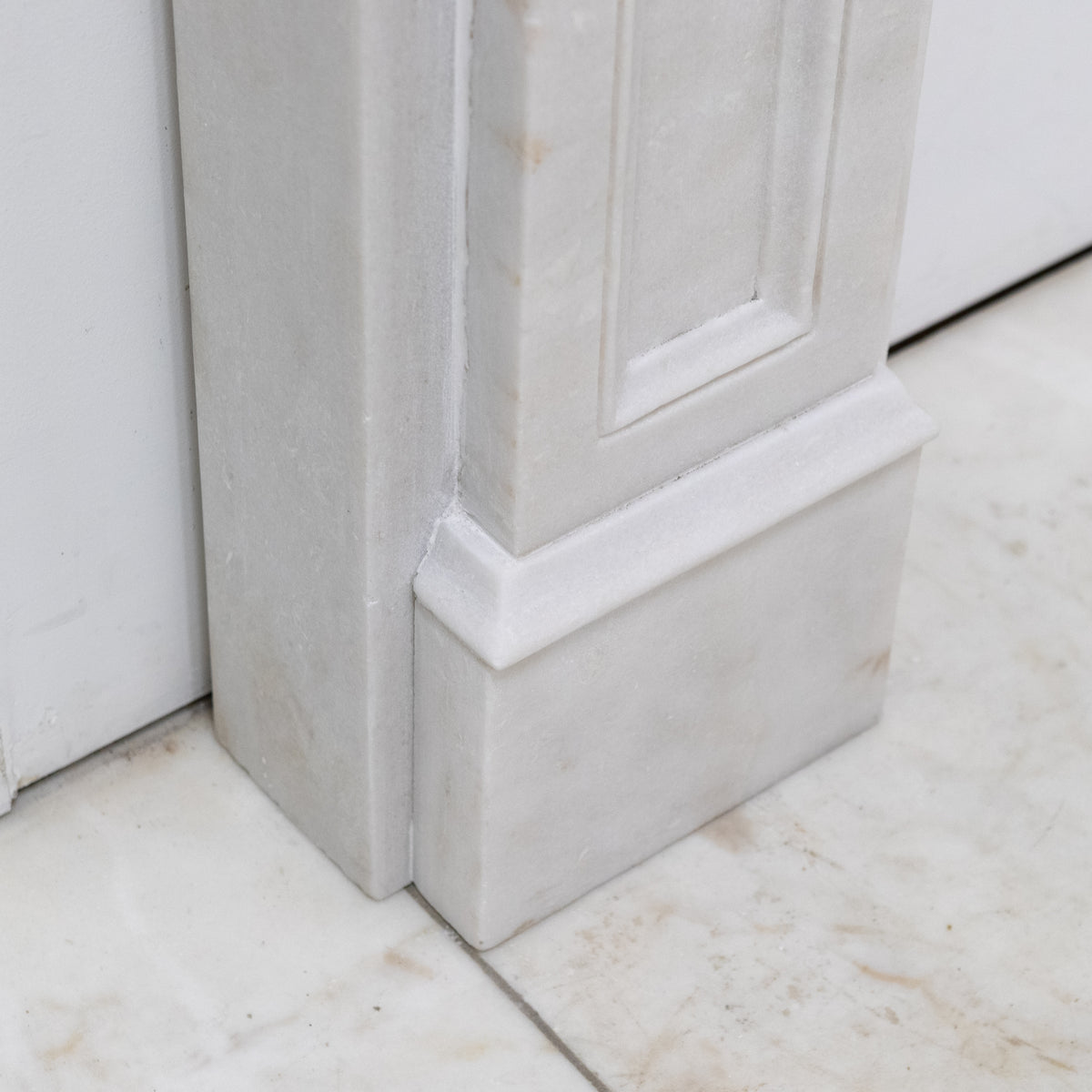 Reclaimed Statuary Marble Victorian Style Chimneypiece with Corbels