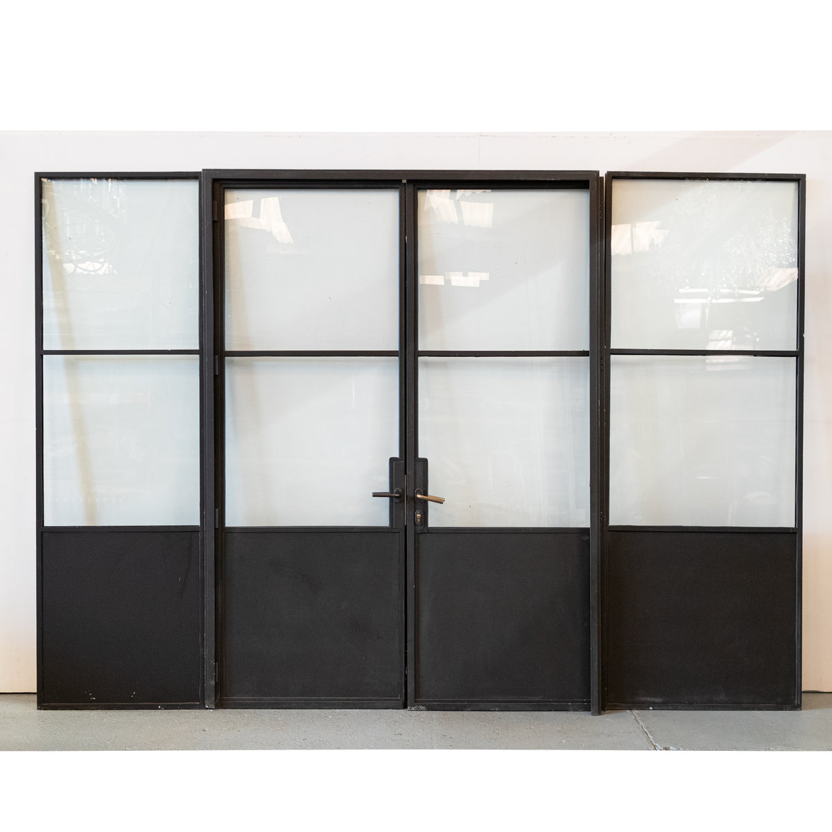 Original Crittall Double Doors with Side Panels and Frame