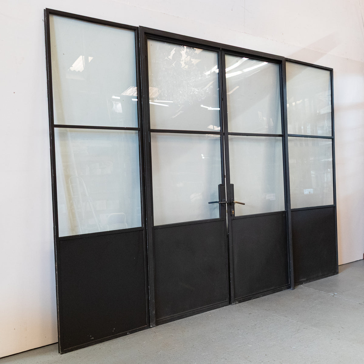 Original Crittall Double Doors with Side Panels and Frame