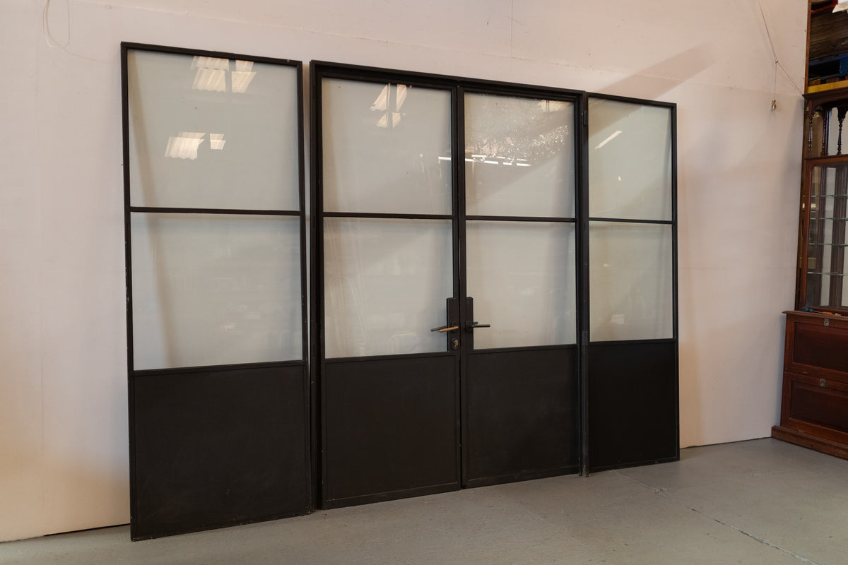 Original Crittall Double Doors with Side Panels and Frame