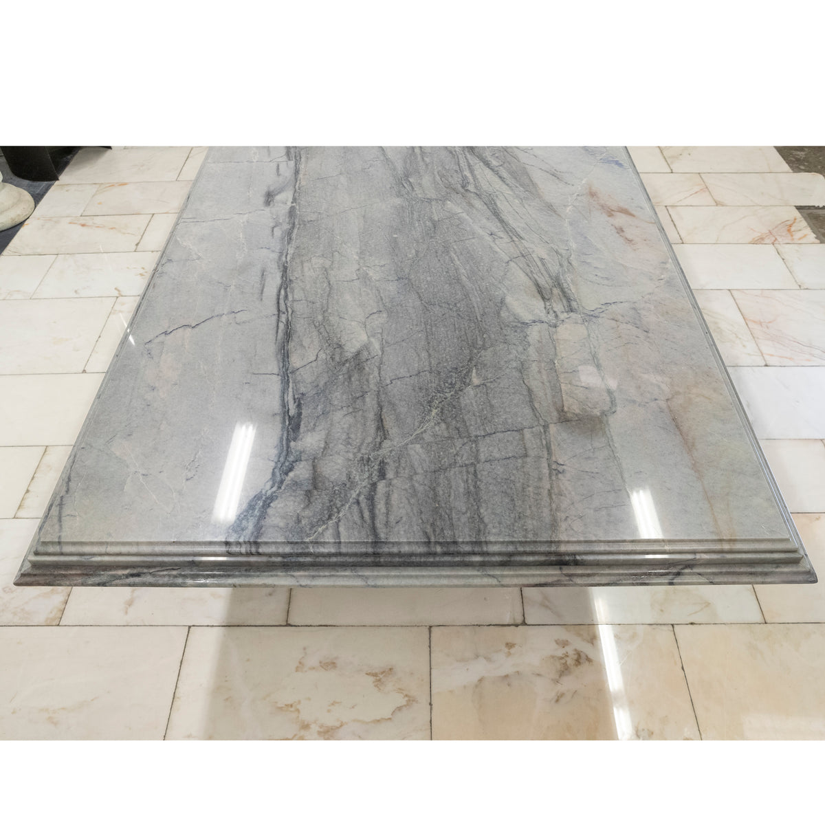 Reclaimed Grand Marble Top Banquet Table with Stone Plinths | The Architectural Forum