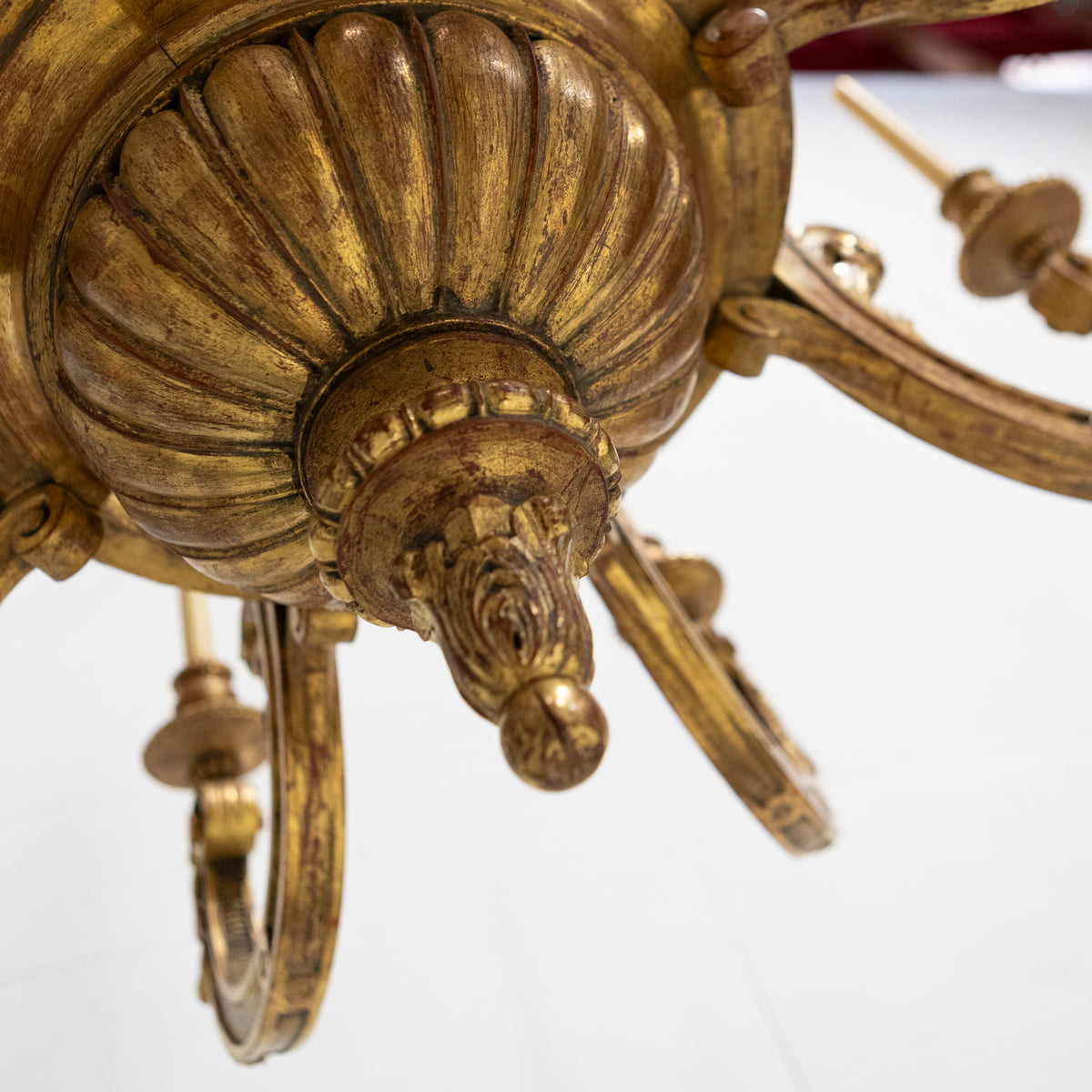 Large Antique Italian Giltwood 19th Century 8 Arm Chandelier | The Architectural Forum