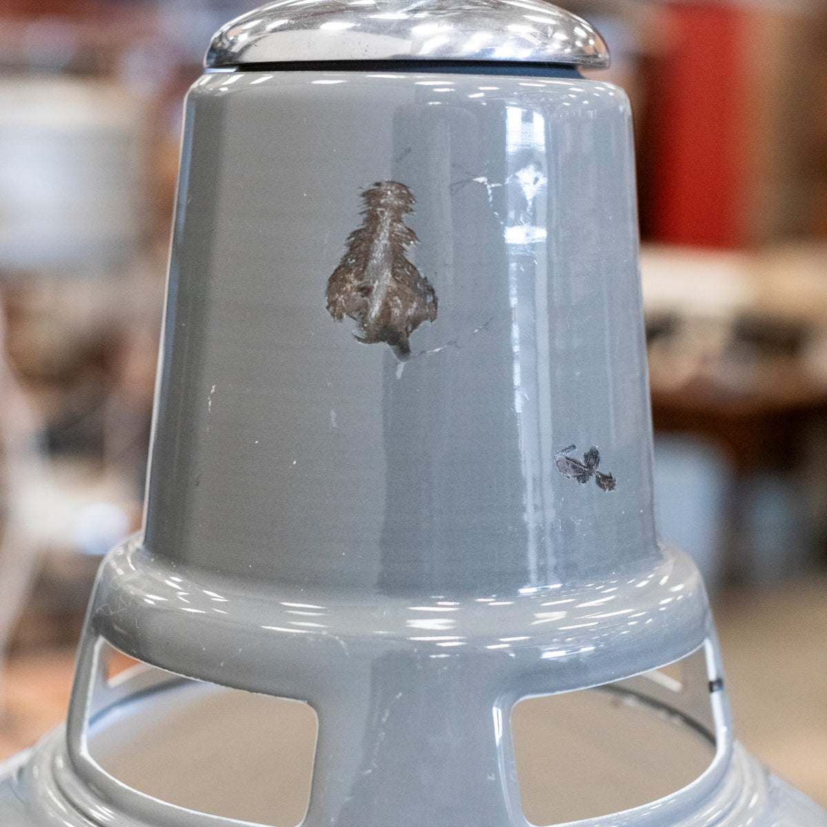 Reclaimed Large Vintage Grey Enamel Pendant Lights | 24 Available | The Architectural Forum