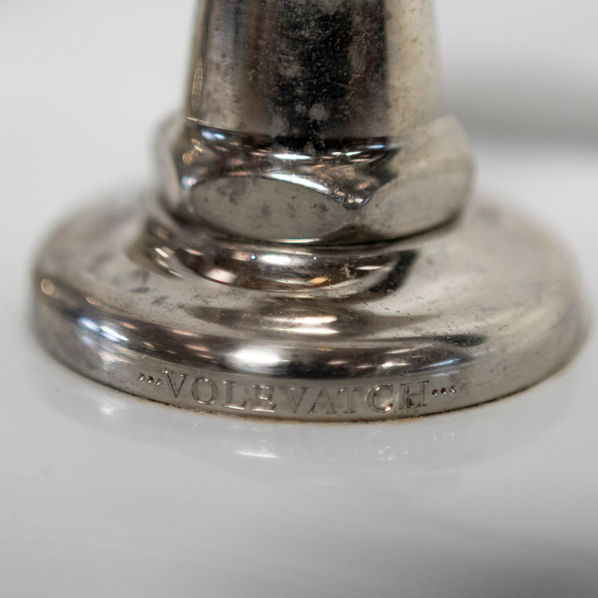 Large Art Deco Style Basin on Nickel Stand With Volevatch Taps