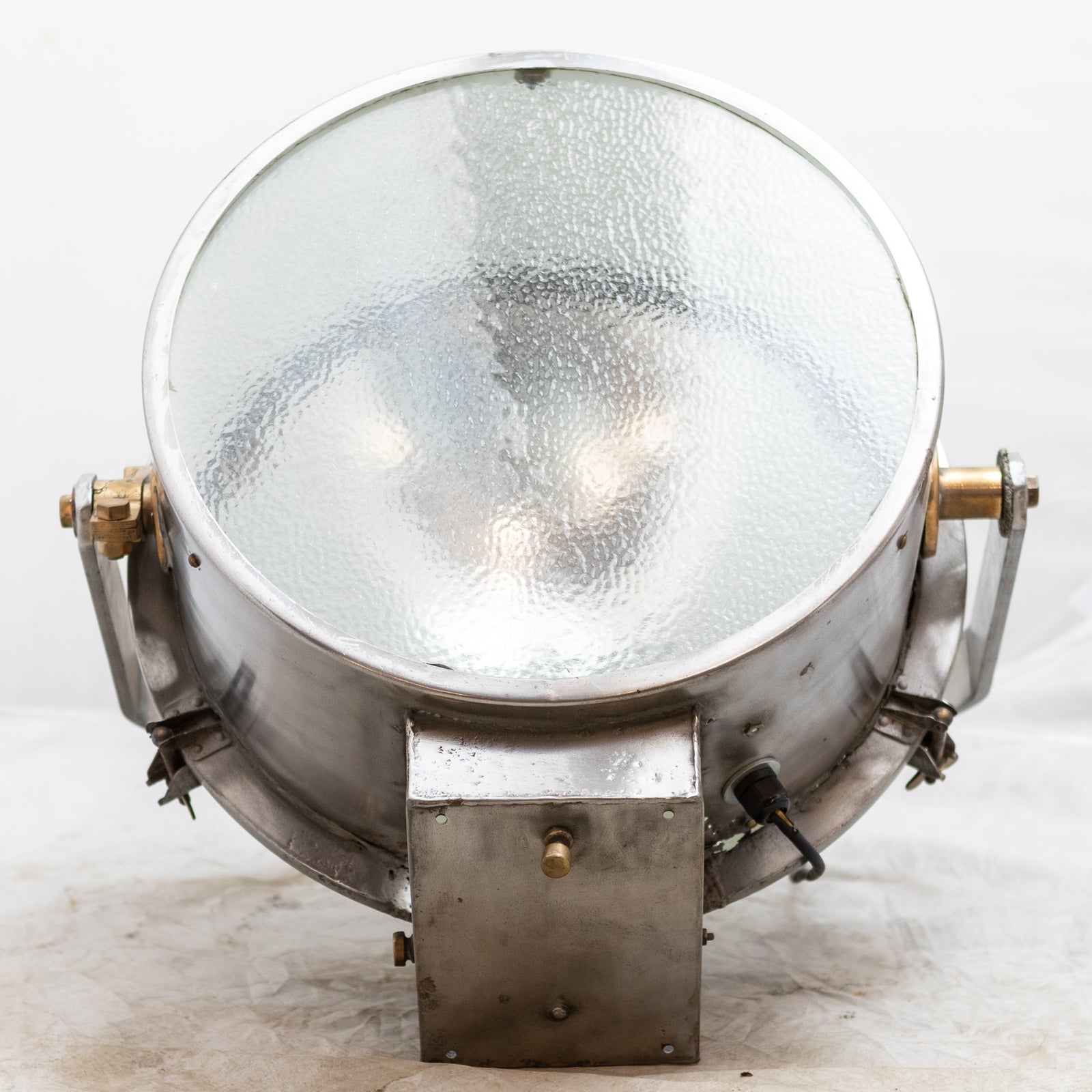 Reclaimed Oversize Industrial Polished Steel and Brass Lights | The Architectural Forum