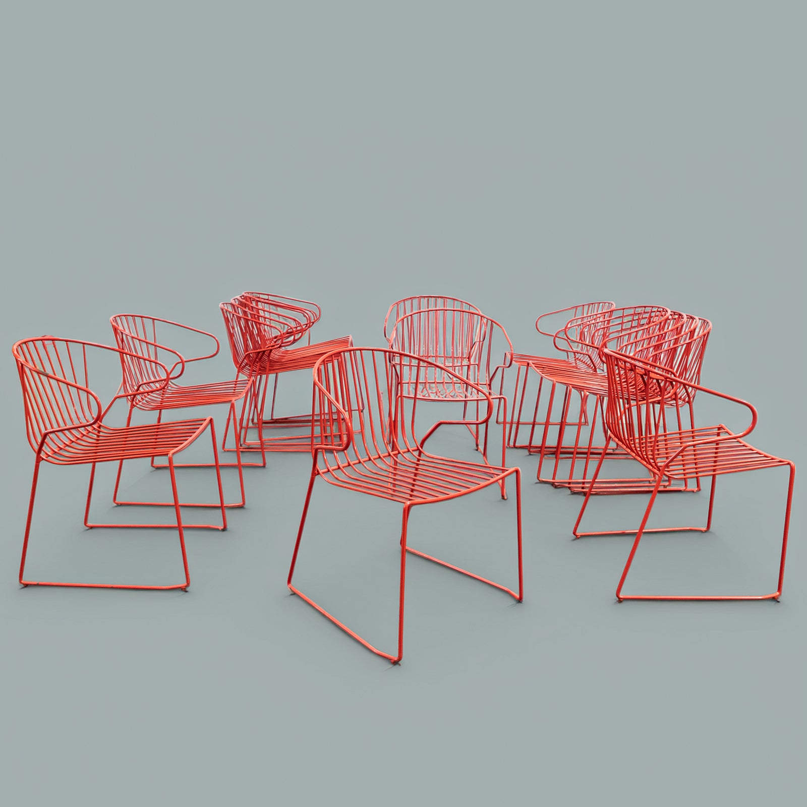 Reclaimed Mid-Century Style Exterior Metal Chairs | 15 Available | The Architectural Forum