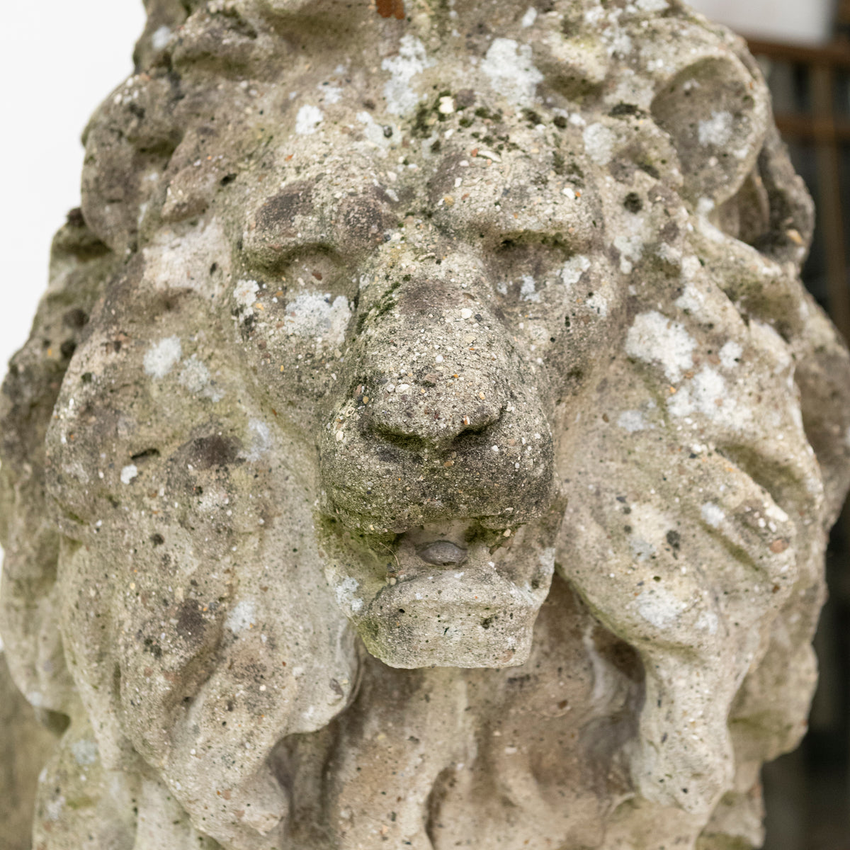 Pair of Monumental Reclaimed Stone Lions | The Architectural Forum