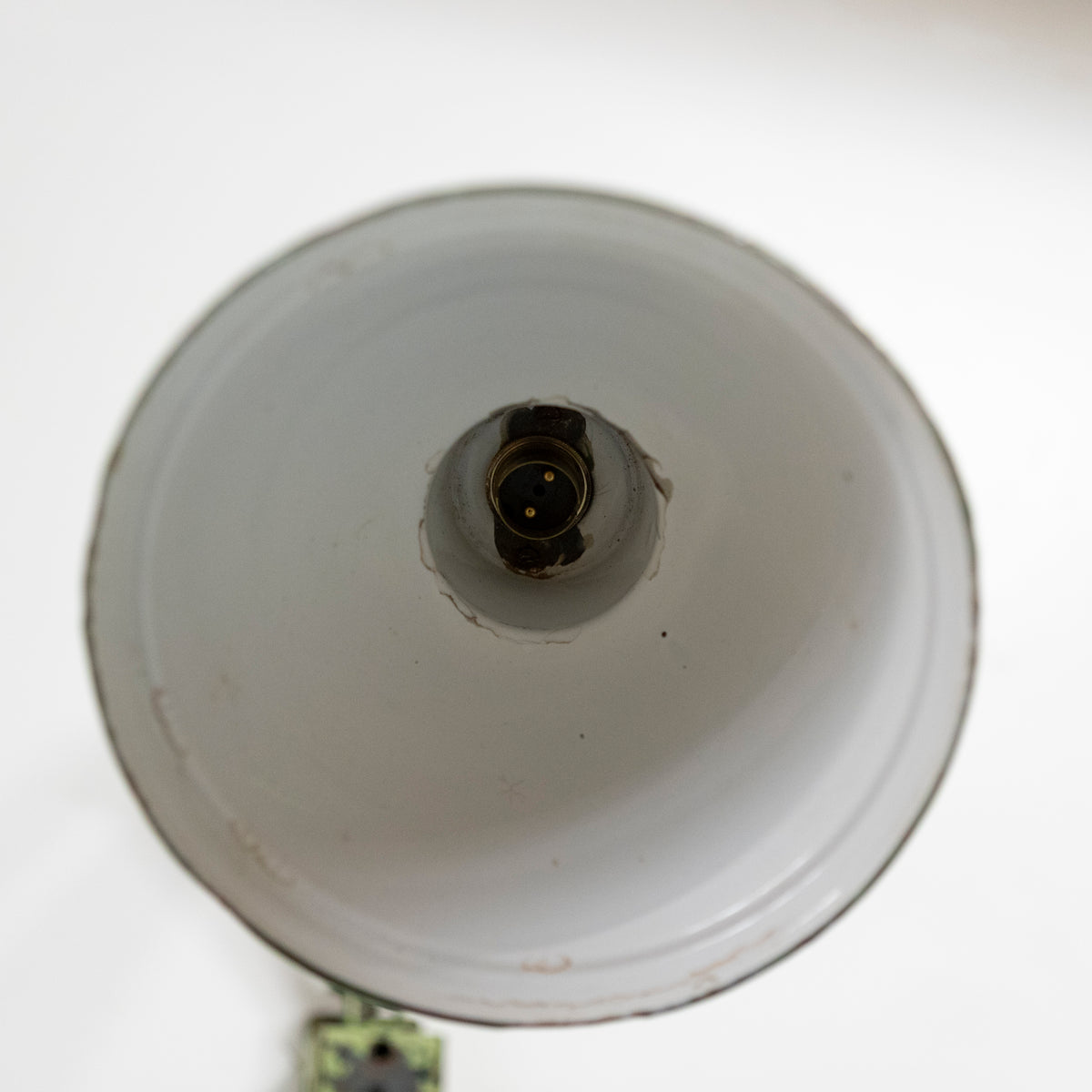 Vintage Industrial Green Enamelled 3 Arm Light
