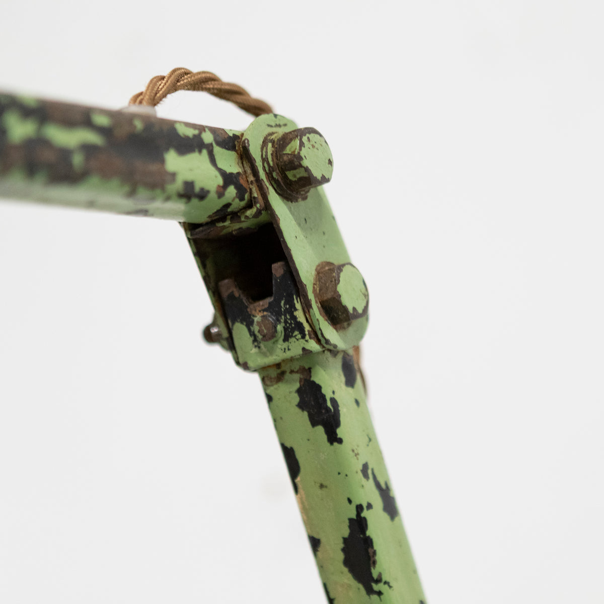 Vintage Industrial Green Enamelled 3 Arm Light