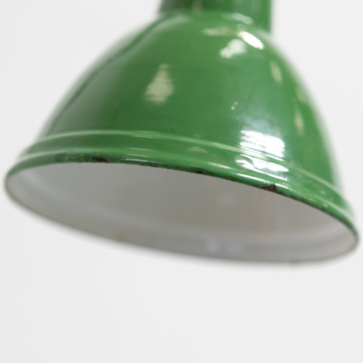 Vintage Industrial Green Enamelled 3 Arm Light