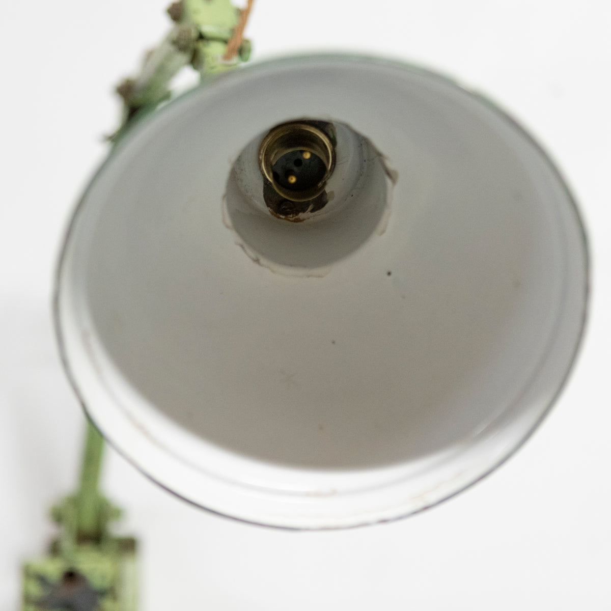Vintage Industrial Green Enamelled 3 Arm Light