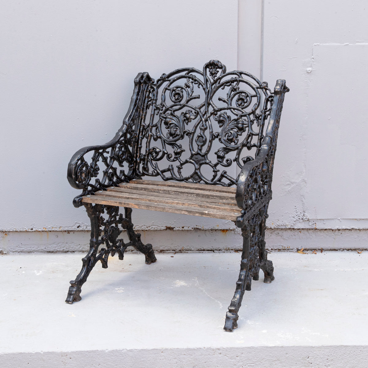Reclaimed Coalbrookdale Style Garden Throne Chair with Arms | The Architectural Forum