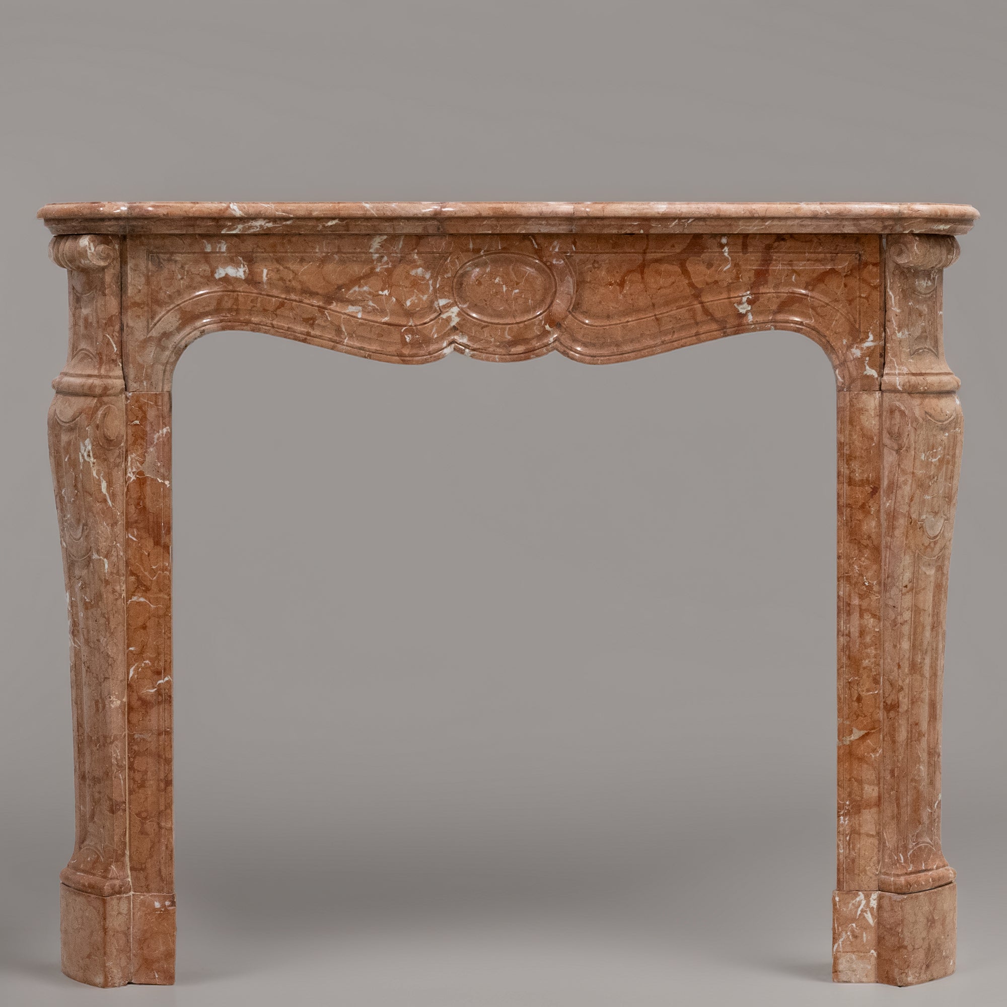 Antique French Style Louis Pompadour Rouge Marble Fireplace | The Architectural Forum