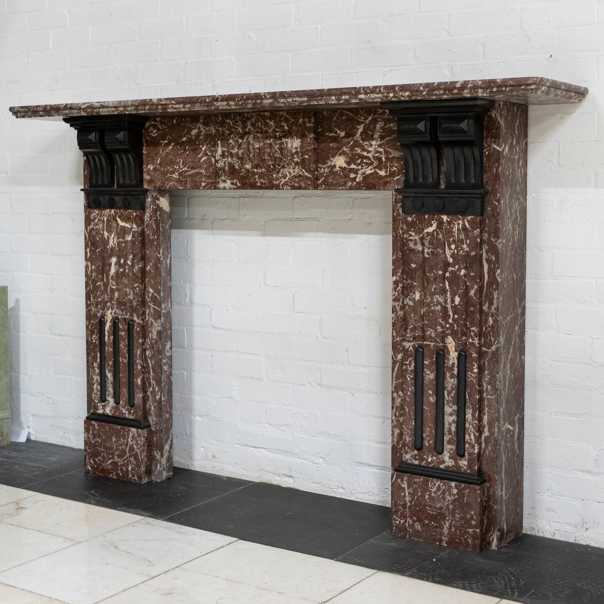 Antique Rouge Color Large Antique Rouge Royal Red Marble Fireplace Surround - The ...
