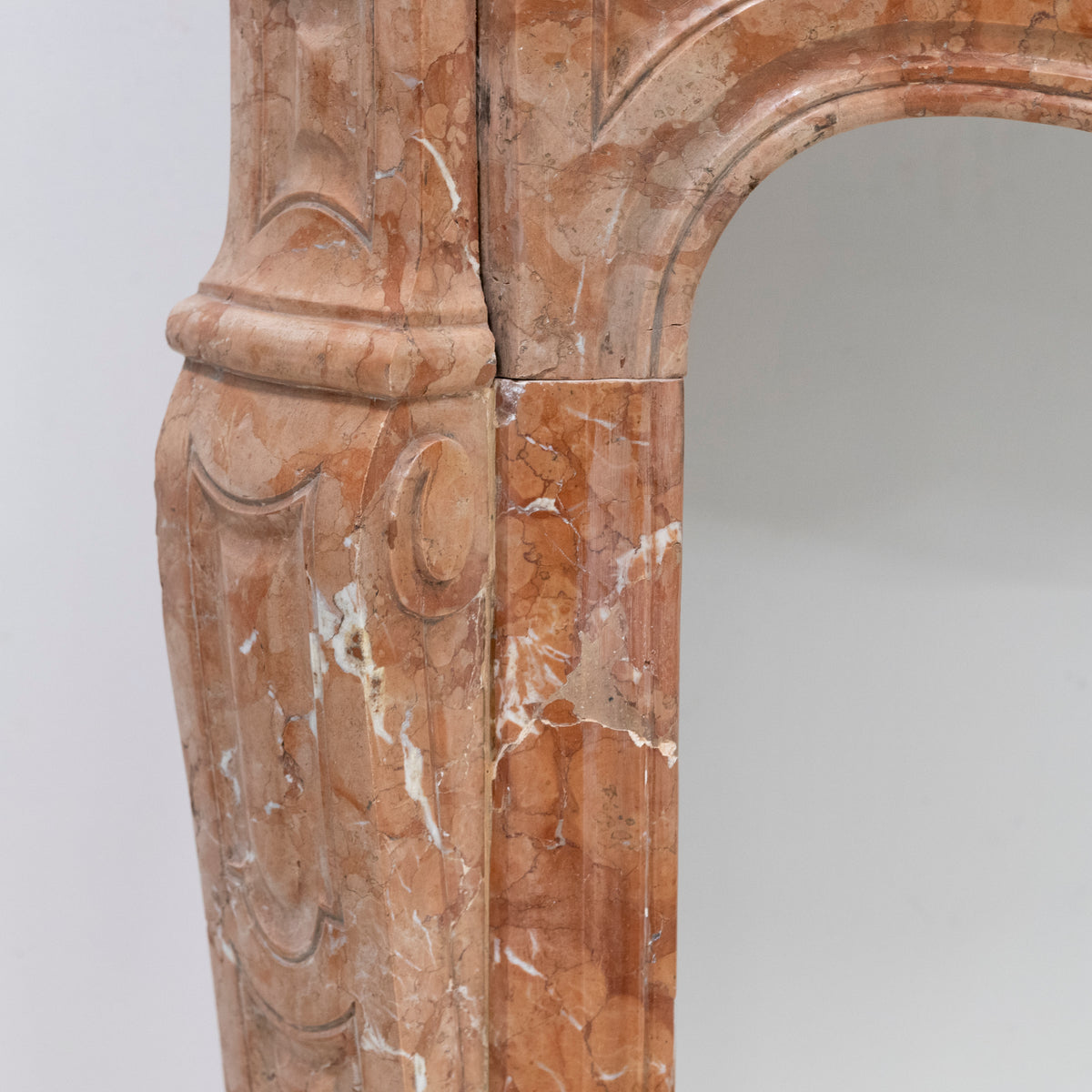 Antique French Style Louis Pompadour Rouge Marble Fireplace | The Architectural Forum
