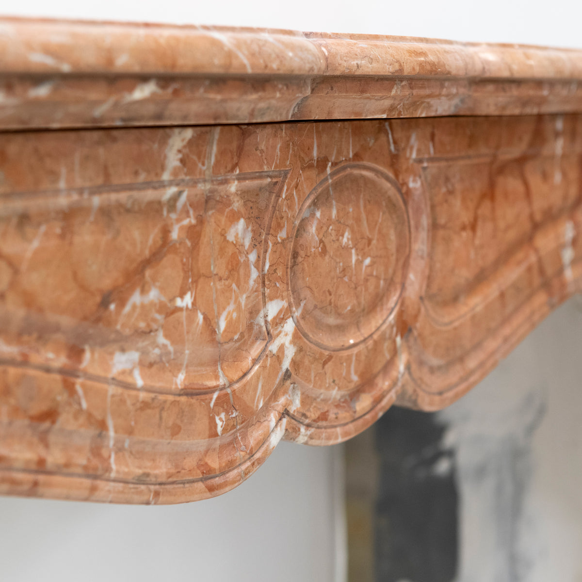 Antique French Style Louis Pompadour Rouge Marble Fireplace | The Architectural Forum