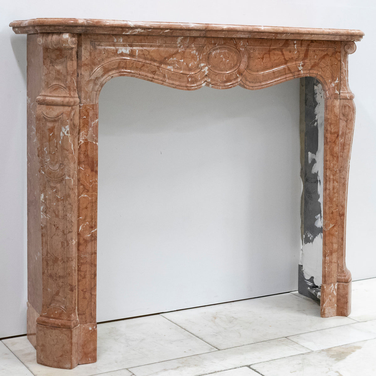 Antique French Style Louis Pompadour Rouge Marble Fireplace | The Architectural Forum
