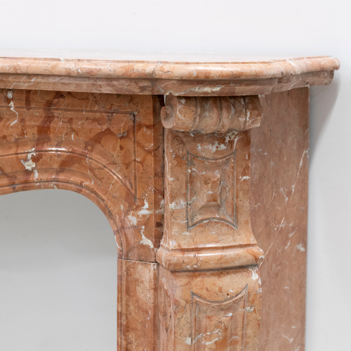 Antique French Style Louis Pompadour Rouge Marble Fireplace | The Architectural Forum
