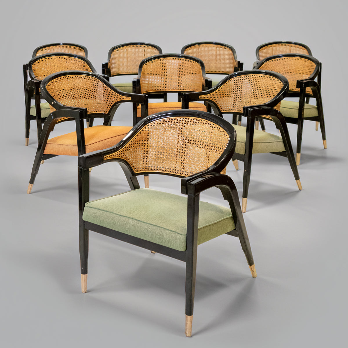 Reclaimed Set of 10 Mid Century Inspired Dining Chairs | Edward Wormley | The Architectural Forum