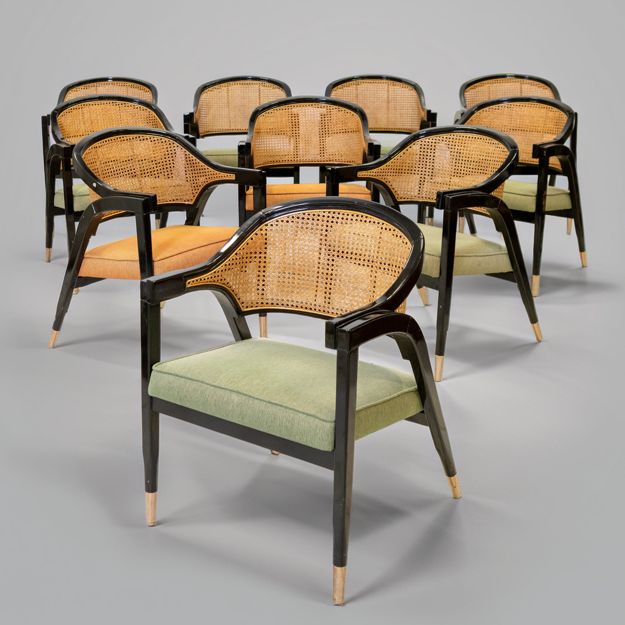 Reclaimed Set of 10 Mid Century Inspired Dining Chairs | Edward Wormley | The Architectural Forum