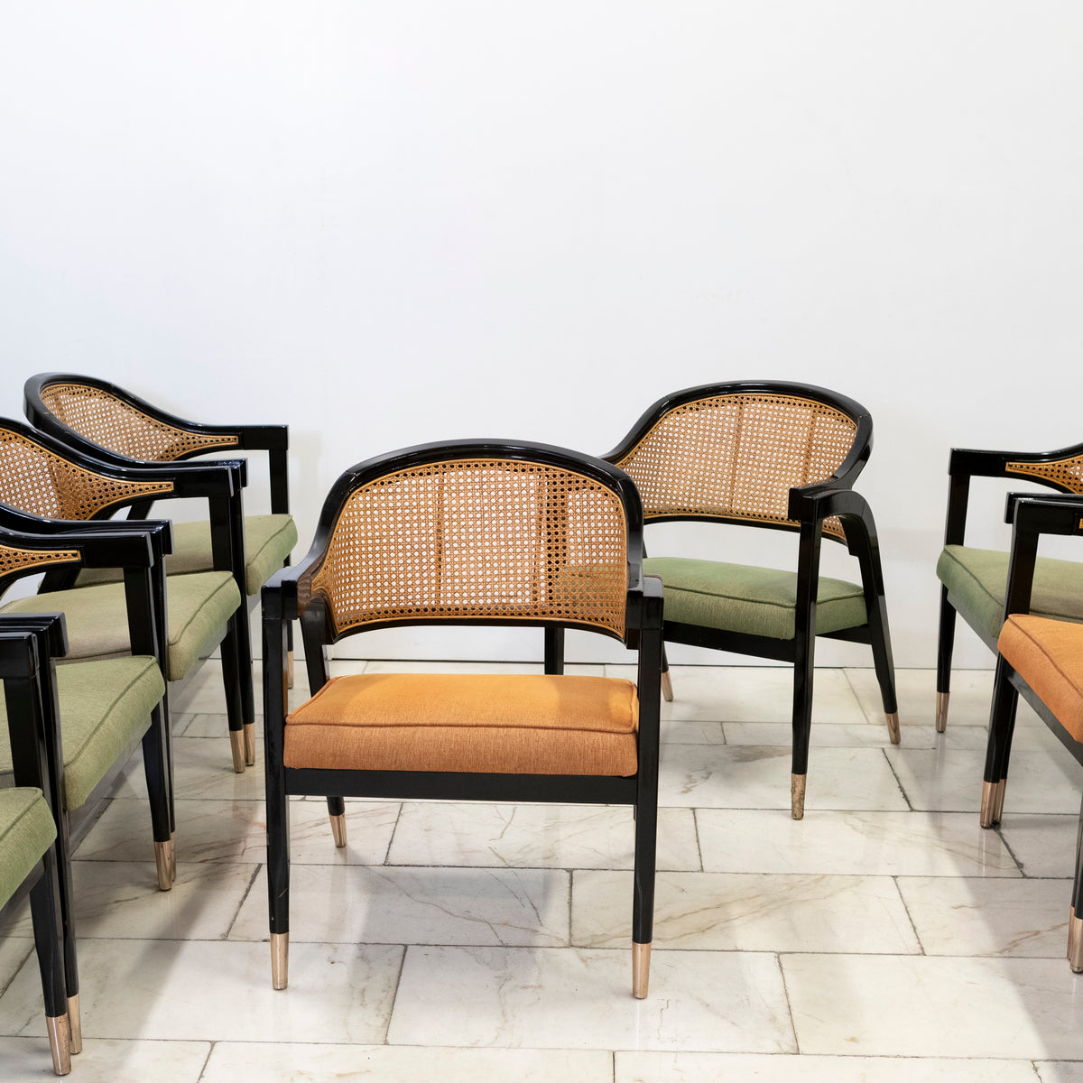 Reclaimed Set of 10 Mid Century Inspired Dining Chairs | Edward Wormley | The Architectural Forum