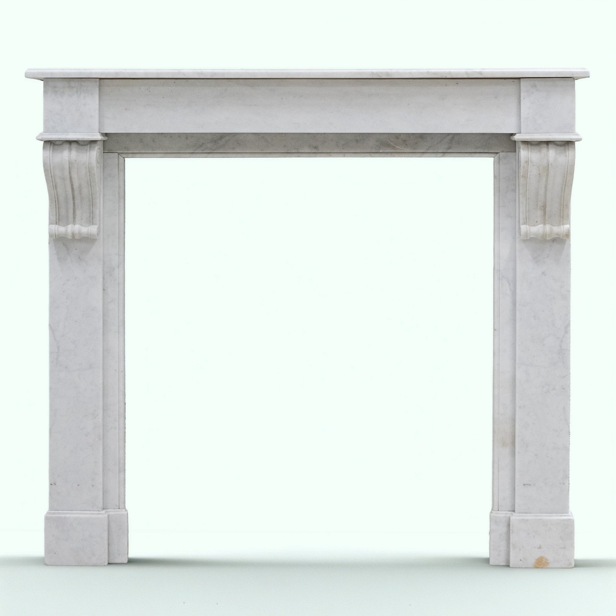 Antique Carrera Marble Fireeplace Surround with Corbels | The Architectural Forum
