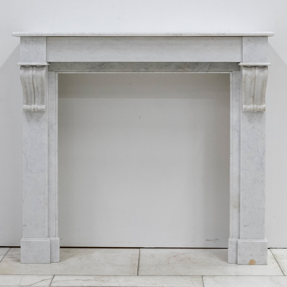 Antique Carrera Marble Fireeplace Surround with Corbels | The Architectural Forum