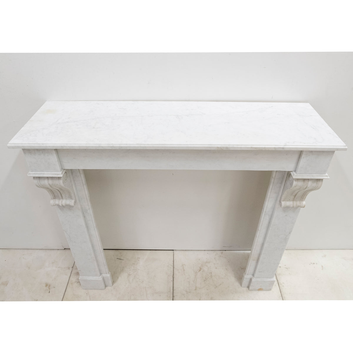 Antique Carrera Marble Fireeplace Surround with Corbels | The Architectural Forum