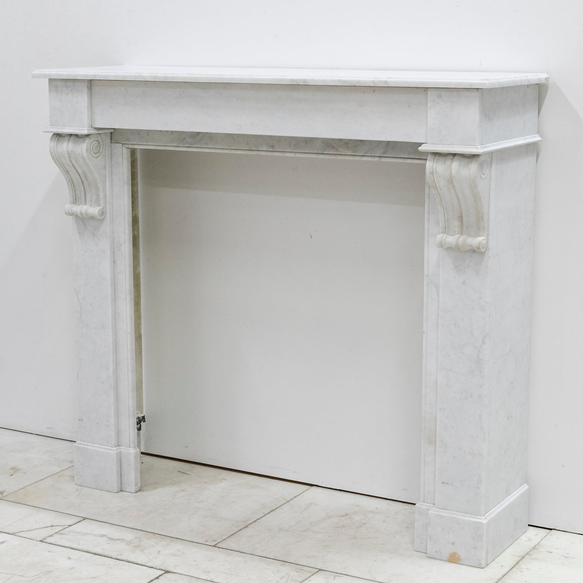 Antique Carrera Marble Fireeplace Surround with Corbels | The Architectural Forum