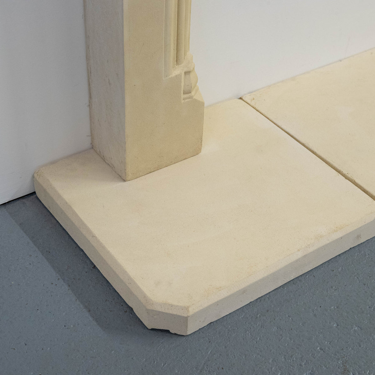 Reclaimed Gothic Revival Style Stone Fireplace Surround with Hearth