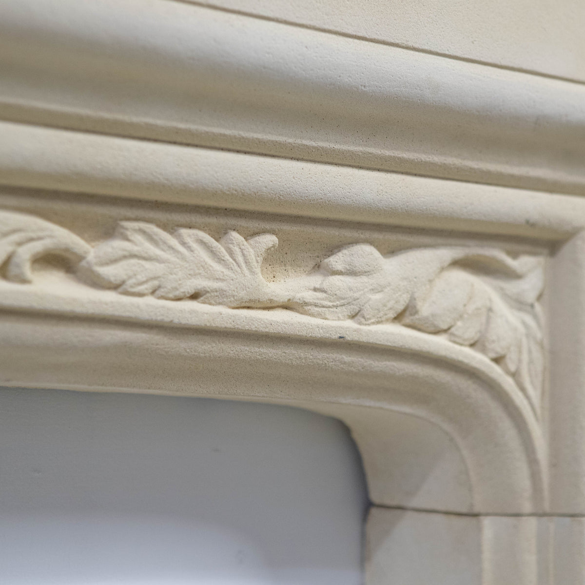 Reclaimed Gothic Revival Style Stone Fireplace Surround with Hearth