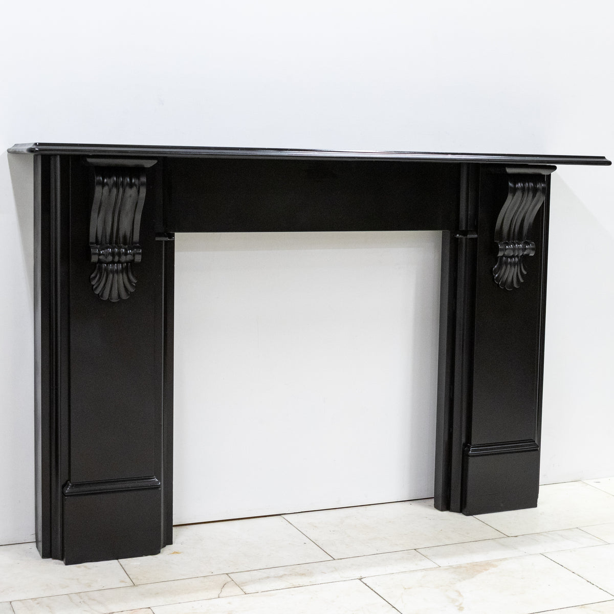 Monumental Antique Victorian Slate Fireplace Surround With Corbels | The Architectural Forum