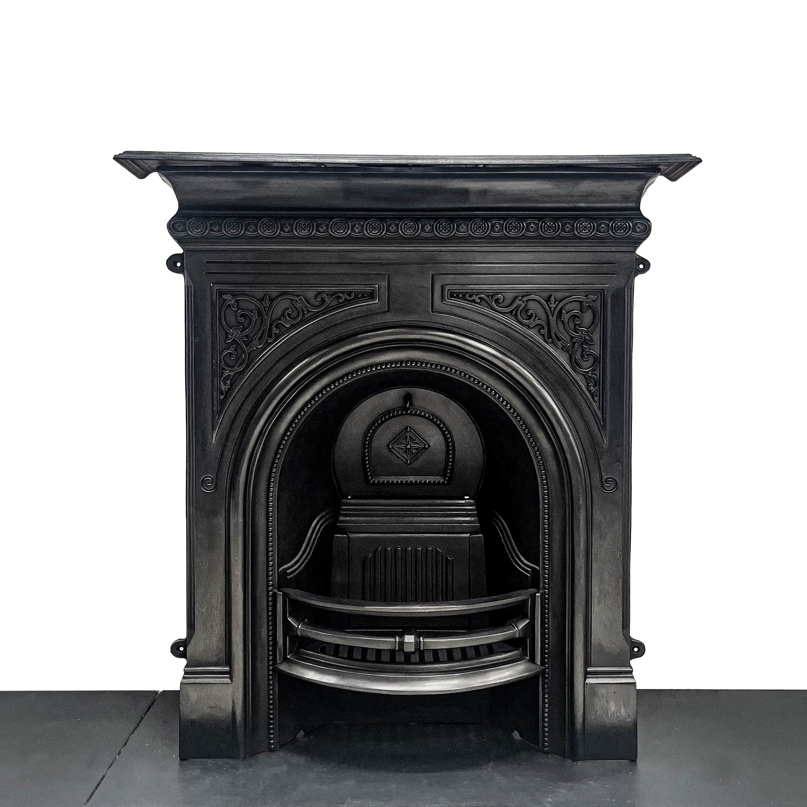 Reclaimed Victorian Cast Iron Arched Combination Fireplace | The Architectural Forum