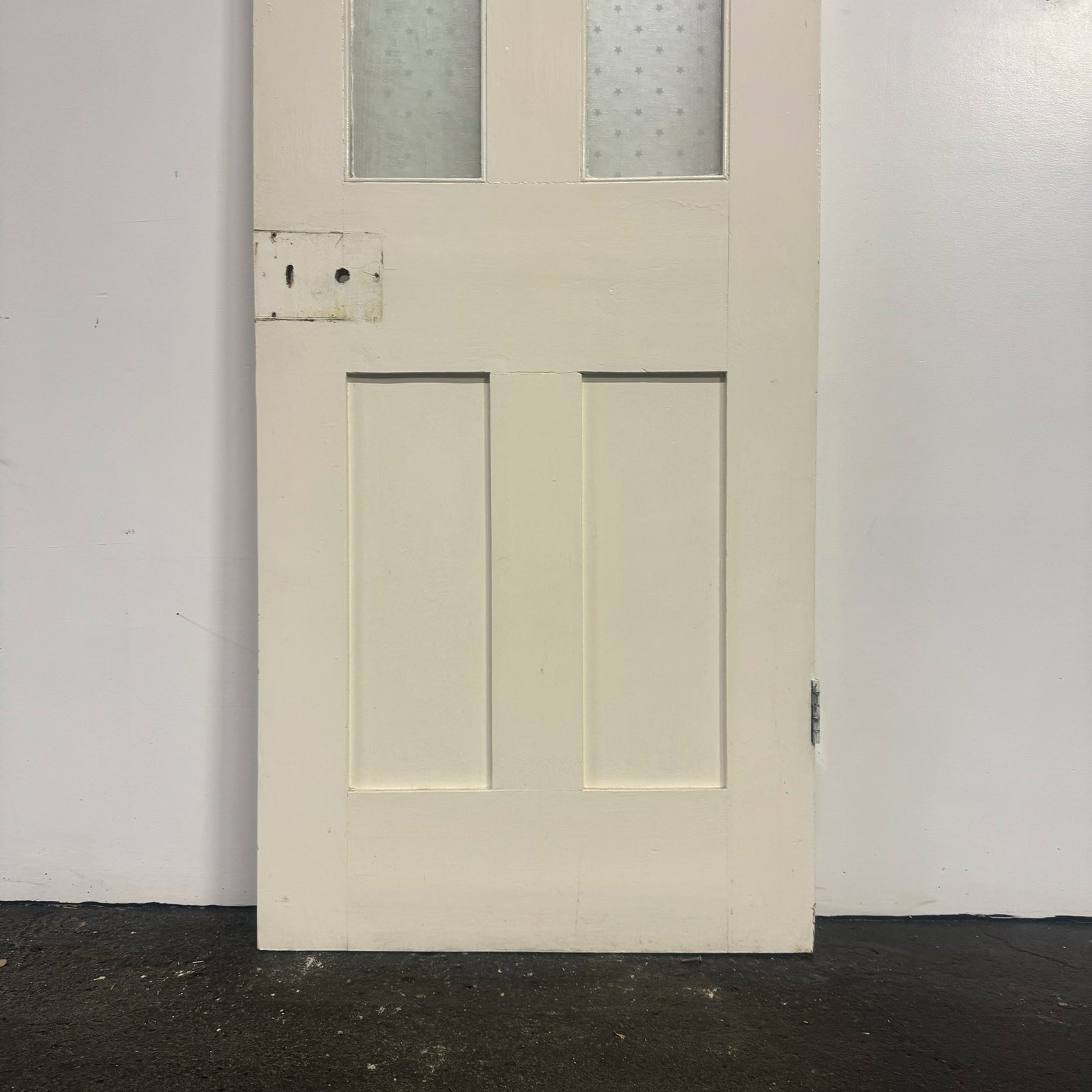 Antique 2 Panel Glazed Victorian Pine Door - 182cm x 68cm | The Architectural Forum