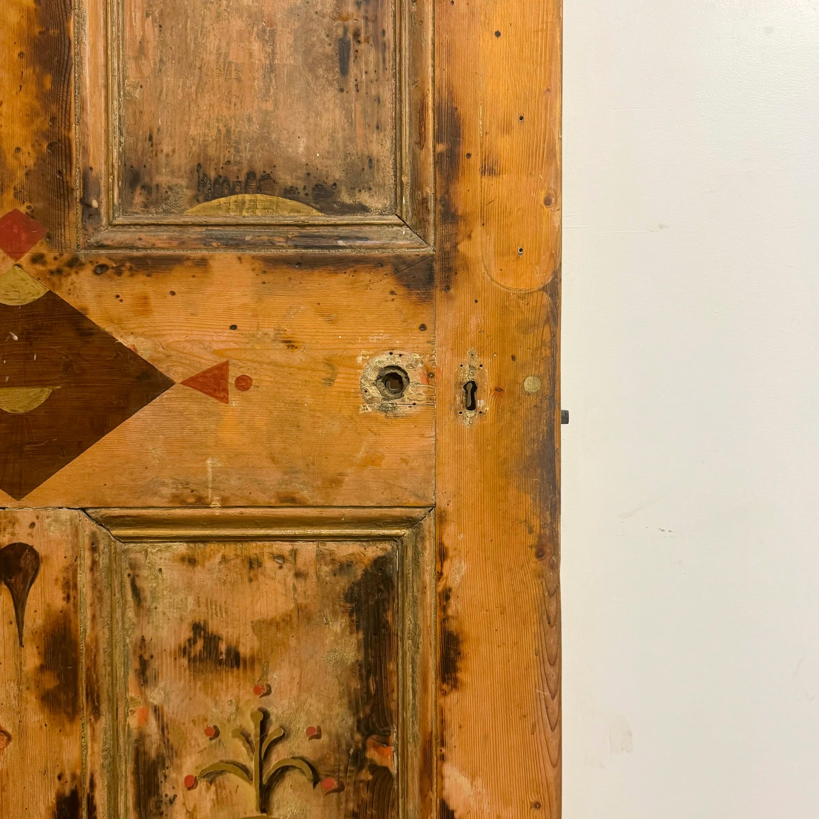 Antique Victorian Pine Door - 212.5cm X 94cm | The Architectural Forum