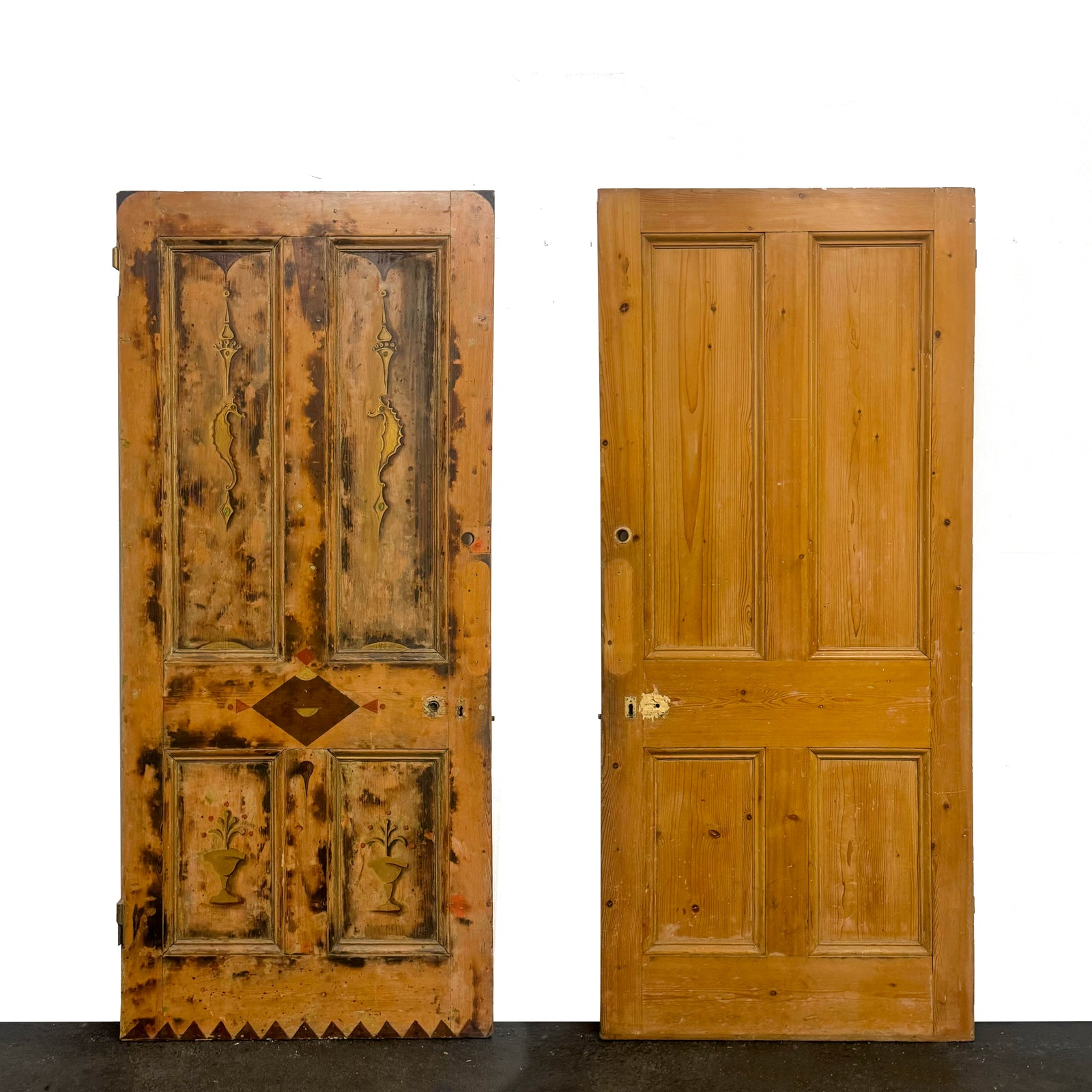 Antique Victorian Pine Door - 212.5cm X 94cm | The Architectural Forum