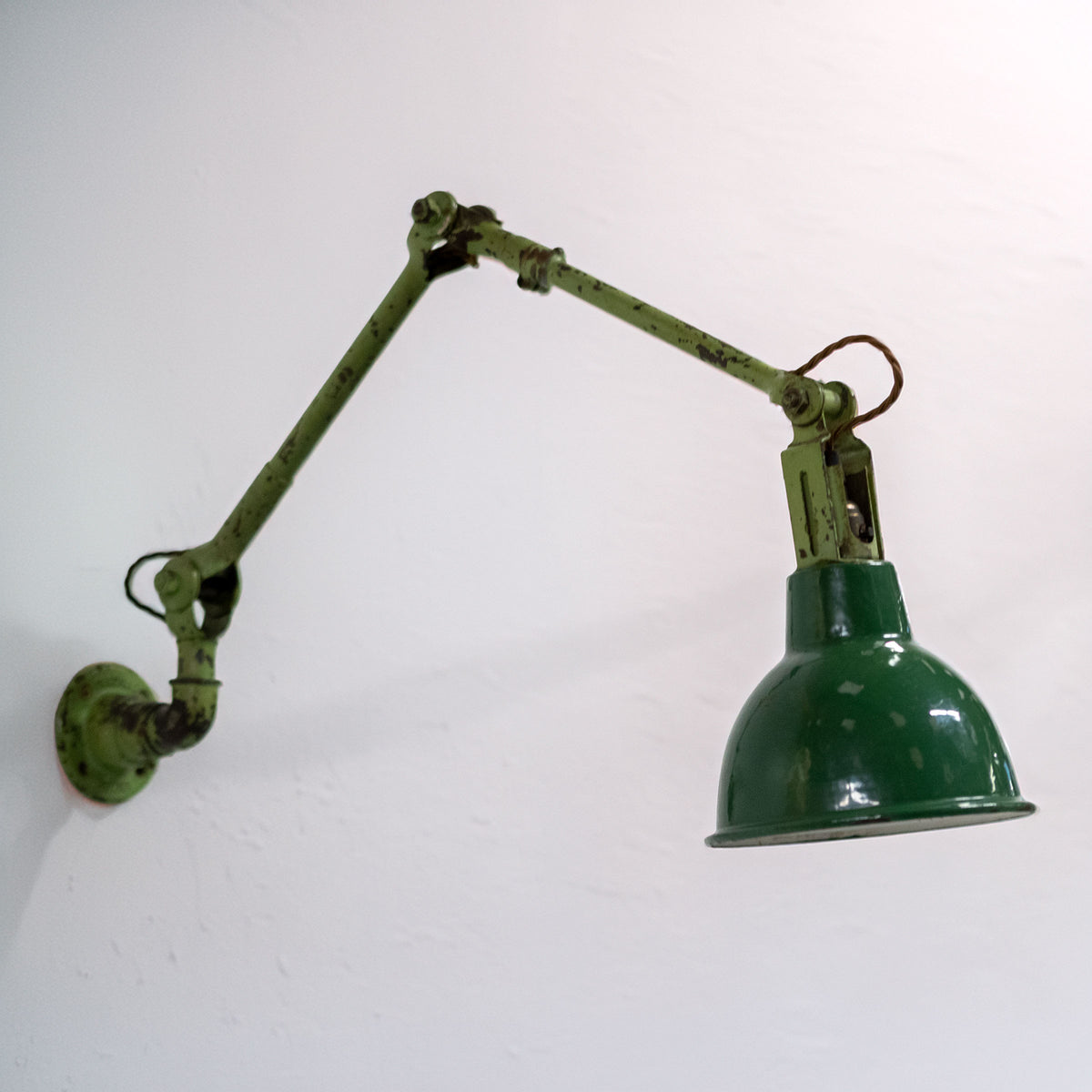Vintage Industrial Dugdills Green Enamelled Light | The Architectural Forum