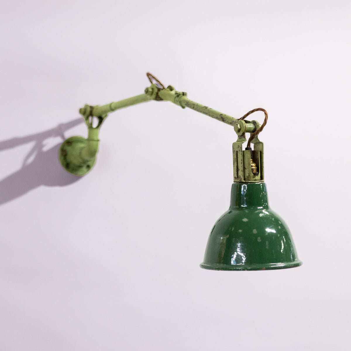 Vintage Industrial Dugdill Green Enamelled Light