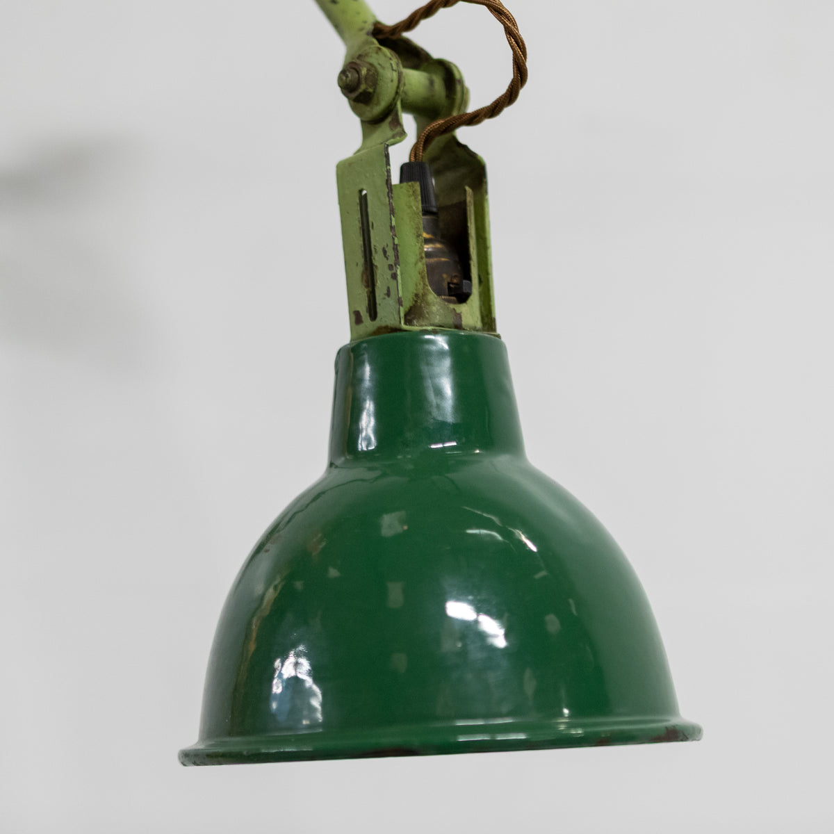Vintage Industrial Dugdills Green Enamelled Light | The Architectural Forum