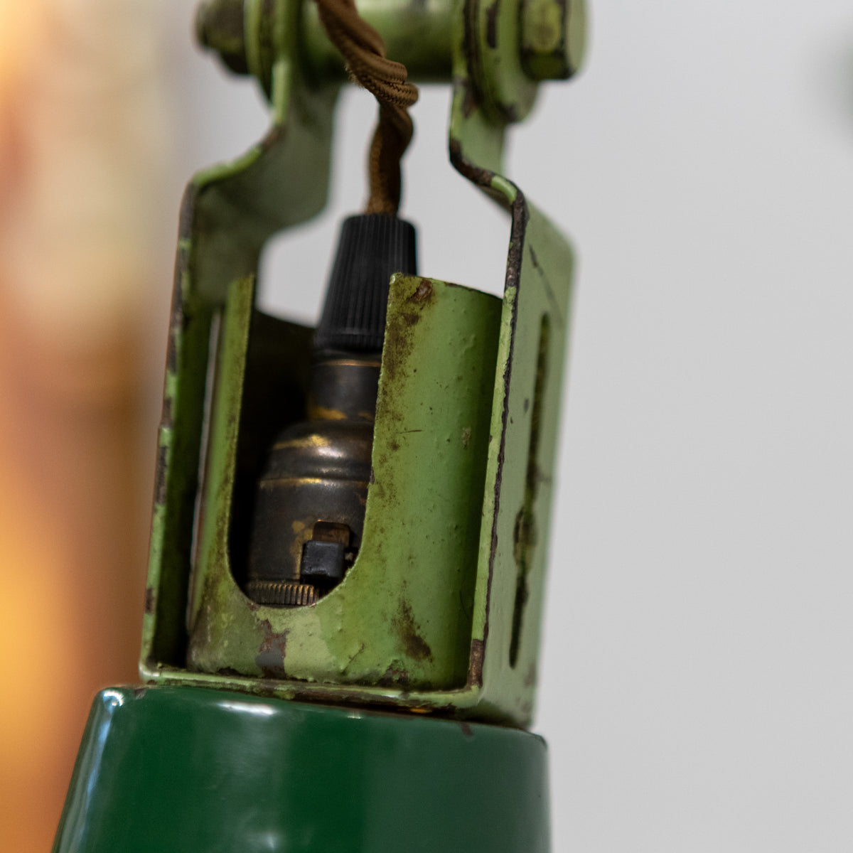 Vintage Industrial Dugdills Green Enamelled Light | The Architectural Forum