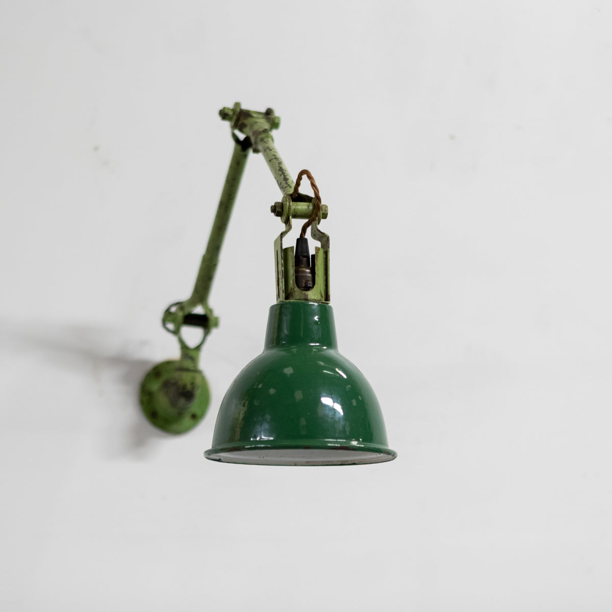 Vintage Industrial Dugdills Green Enamelled Light | The Architectural Forum