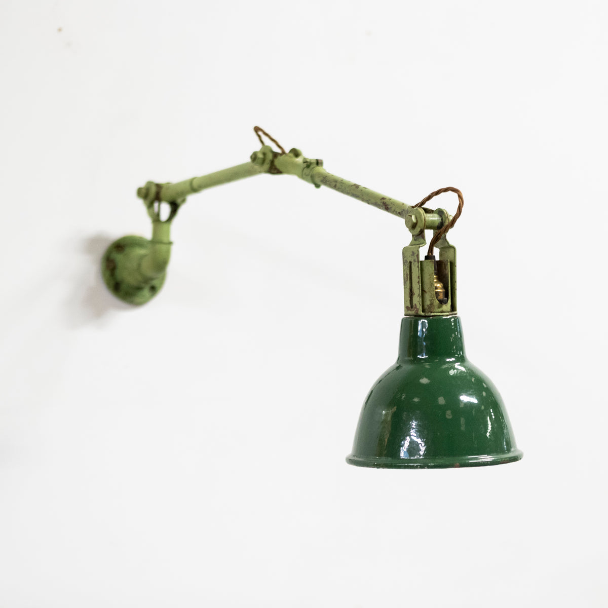 Vintage Industrial Dugdill Green Enamelled Light